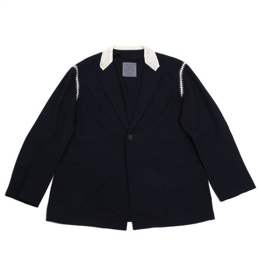 Yohji Yamamoto POUR HOMME 91SS Crochet Jacket Blue Size M