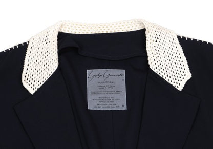 Yohji Yamamoto POUR HOMME 91SS Crochet Jacket Blue Size M
