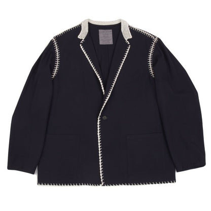 Yohji Yamamoto POUR HOMME Crochet Lace Jacket Blue Size M