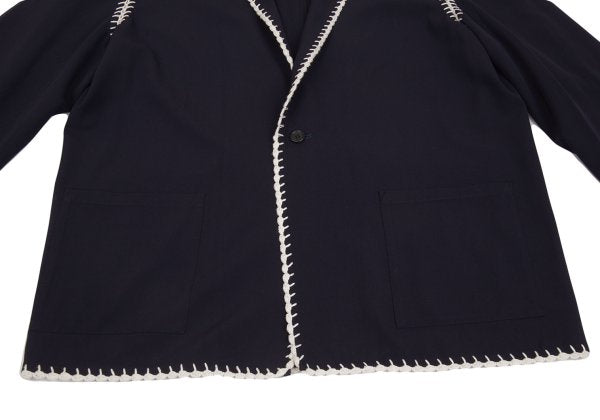 Yohji Yamamoto POUR HOMME Crochet Lace Jacket Blue Size M