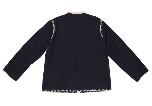 Yohji Yamamoto POUR HOMME Crochet Lace Jacket Blue Size M