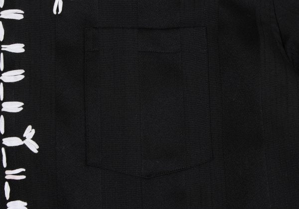 Yohji Yamamoto POUR HOMME Stripe V-Neck Black Size M