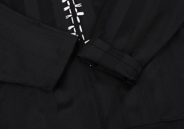 Yohji Yamamoto POUR HOMME Stripe V-Neck Black Size M
