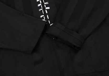 Yohji Yamamoto POUR HOMME Stripe V-Neck Black Size M