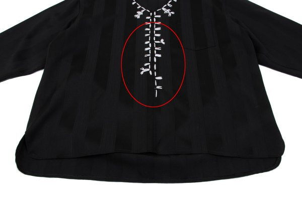 Yohji Yamamoto POUR HOMME Stripe V-Neck Black Size M