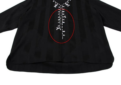 Yohji Yamamoto POUR HOMME Stripe V-Neck Black Size M
