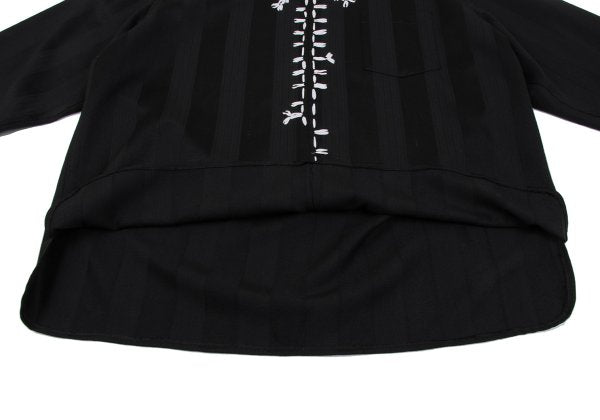 Yohji Yamamoto POUR HOMME Stripe V-Neck Black Size M