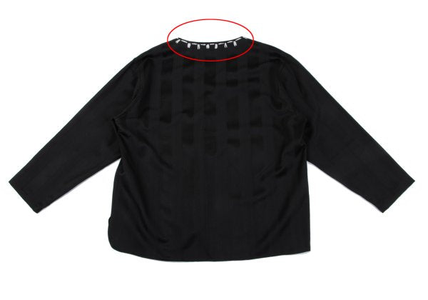 Yohji Yamamoto POUR HOMME Stripe V-Neck Black Size M