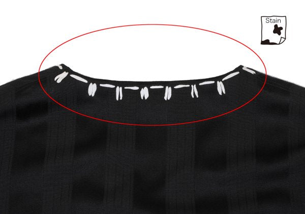 Yohji Yamamoto POUR HOMME Stripe V-Neck Black Size M