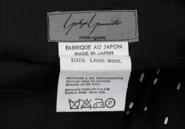 Yohji Yamamoto POUR HOMME Stripe V-Neck Black Size M