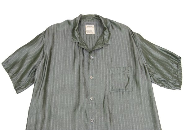 Yohji Yamamoto POUR HOMME Stripe Jacquard Shirt Green Size L