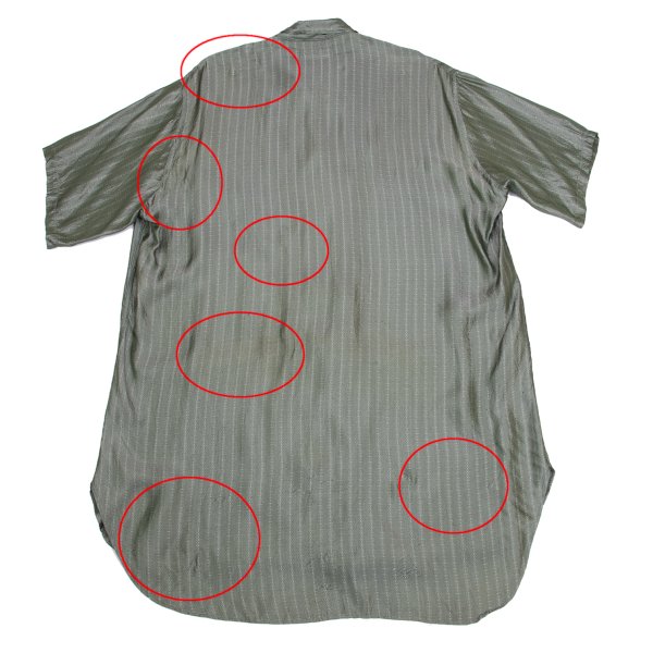 Yohji Yamamoto POUR HOMME Stripe Jacquard Shirt Green Size L