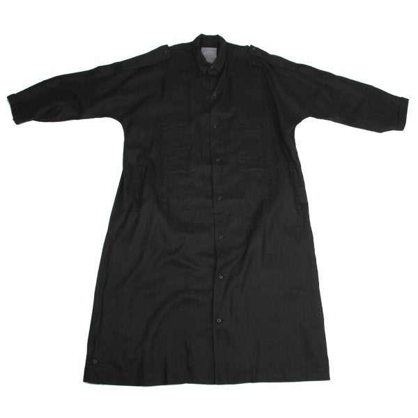 Yohji Yamamoto POUR HOMME Linen Epaulet Coat Black Size M