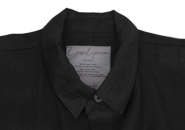 Yohji Yamamoto POUR HOMME Linen Epaulet Coat Black Size M