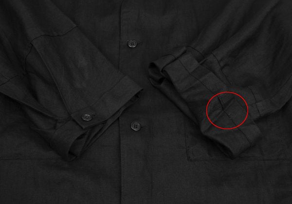 Yohji Yamamoto POUR HOMME Linen Epaulet Coat Black Size M