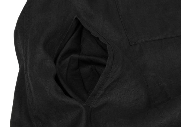 Yohji Yamamoto POUR HOMME Linen Epaulet Coat Black Size M