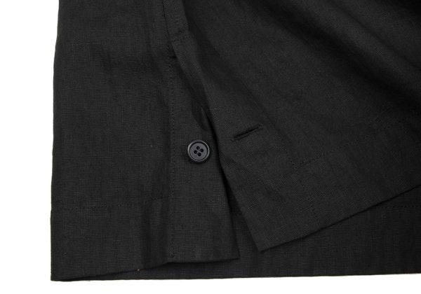 Yohji Yamamoto POUR HOMME Linen Epaulet Coat Black Size M