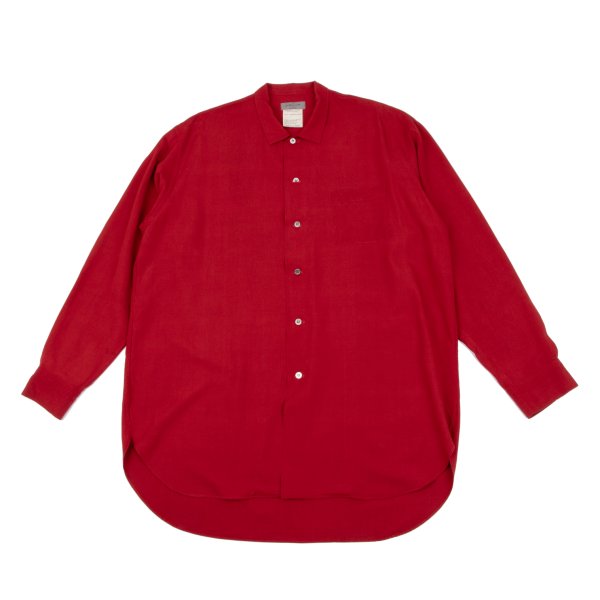 Yohji Yamamoto POUR HOMME Rayon Long Shirt Jacket Red Size M