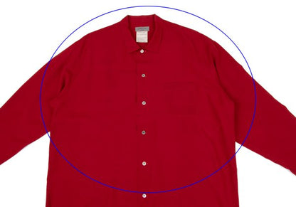 Yohji Yamamoto POUR HOMME Rayon Long Shirt Jacket Red Size M
