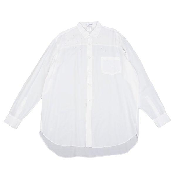 Yohji Yamamoto POUR HOMME Dot Cut Rayon Shirt White Size M