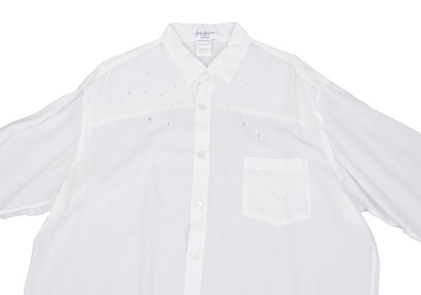 Yohji Yamamoto POUR HOMME Dot Cut Rayon Shirt White Size M