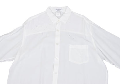 Yohji Yamamoto POUR HOMME Dot Cut Rayon Shirt White Size M