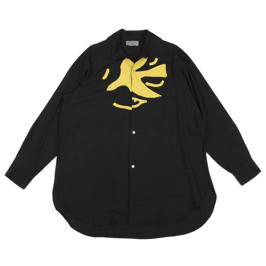 Yohji Yamamoto POUR HOMME Black Bird Rayon Shirt Size M