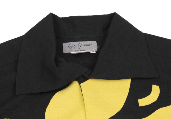 Yohji Yamamoto POUR HOMME Black Bird Rayon Shirt Size M