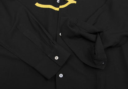 Yohji Yamamoto POUR HOMME Black Bird Rayon Shirt Size M