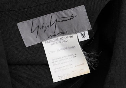 Yohji Yamamoto POUR HOMME Black Bird Rayon Shirt Size M