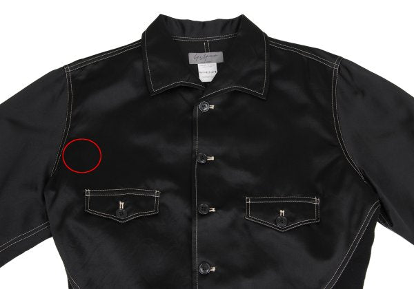 Yohji Yamamoto POUR HOMME Knit Panel Jacket Black Size M