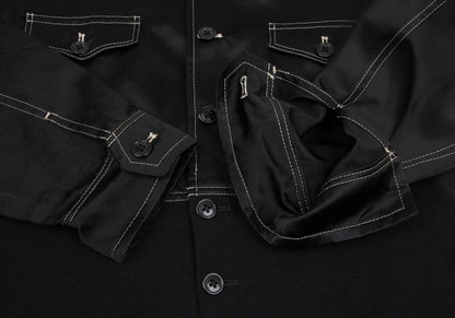 Yohji Yamamoto POUR HOMME Knit Panel Jacket Black Size M