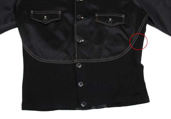 Yohji Yamamoto POUR HOMME Knit Panel Jacket Black Size M