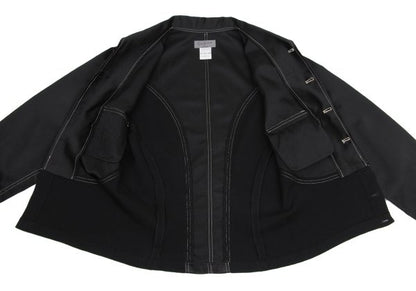 Yohji Yamamoto POUR HOMME Knit Panel Jacket Black Size M