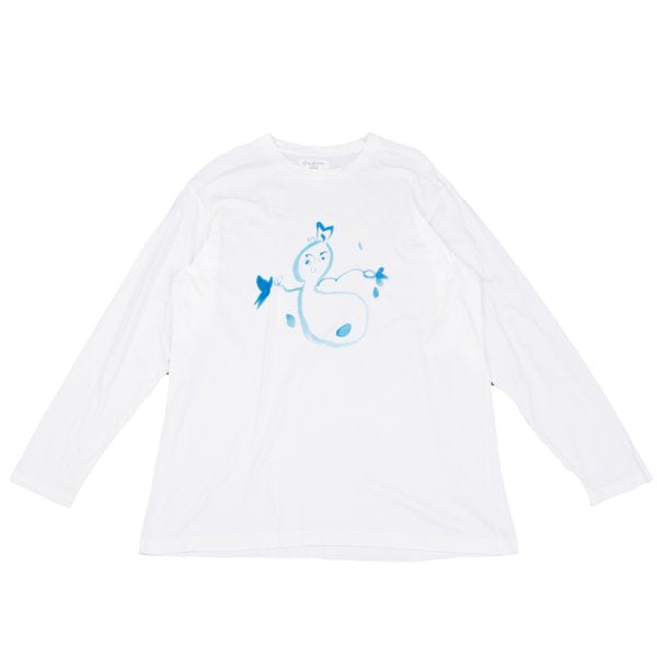 Yohji Yamamoto POUR HOMME Snowman T-Shirt White Size M
