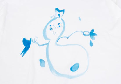 Yohji Yamamoto POUR HOMME Snowman T-Shirt White Size M