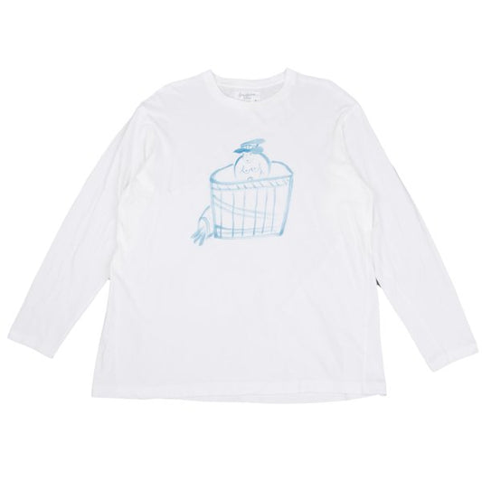 Yohji Yamamoto PH Japanese Drawing Print White Blue Size M