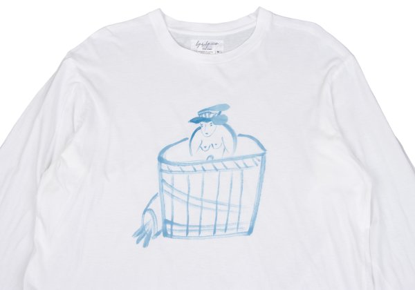 Yohji Yamamoto PH Japanese Drawing Print White Blue Size M