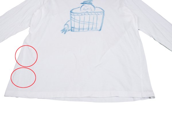 Yohji Yamamoto PH Japanese Drawing Print White Blue Size M