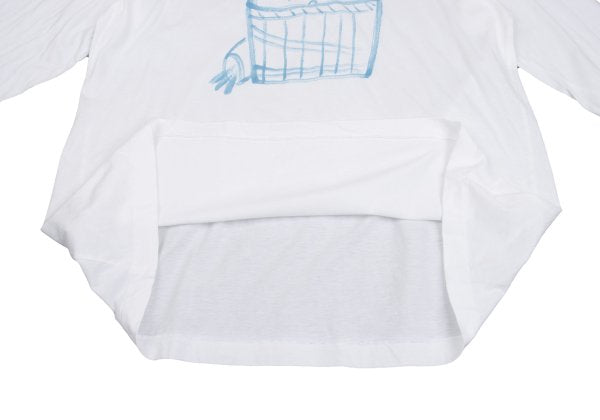 Yohji Yamamoto PH Japanese Drawing Print White Blue Size M