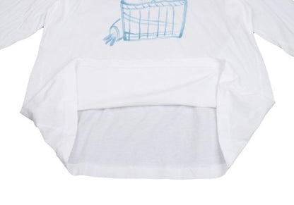 Yohji Yamamoto PH Japanese Drawing Print White Blue Size M