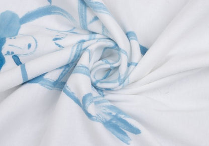 Yohji Yamamoto PH Japanese Drawing Print White Blue Size M