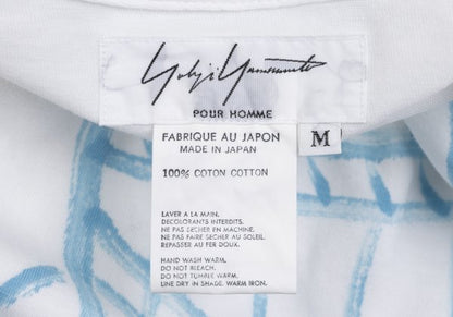 Yohji Yamamoto PH Japanese Drawing Print White Blue Size M