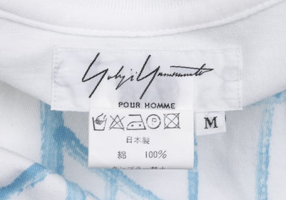Yohji Yamamoto PH Japanese Drawing Print White Blue Size M
