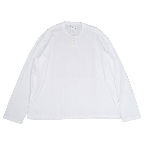 Yohji Yamamoto POUR HOMME Cotton Henley Cut Sew White Size M