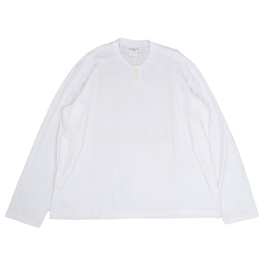 Yohji Yamamoto POUR HOMME Cotton Henley Cut Sew White Size M