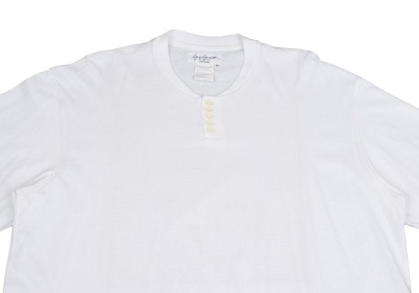 Yohji Yamamoto POUR HOMME Cotton Henley Cut Sew White Size M