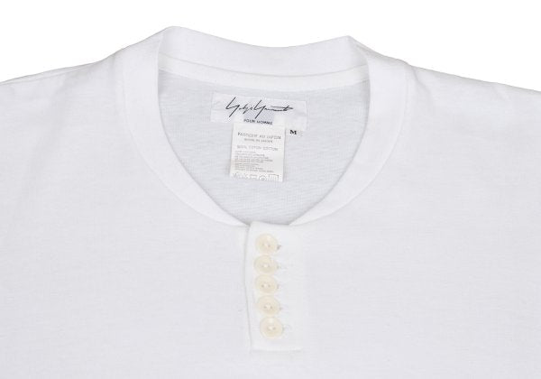 Yohji Yamamoto POUR HOMME Cotton Henley Cut Sew White Size M