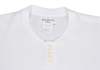 Yohji Yamamoto POUR HOMME Cotton Henley Cut Sew White Size M