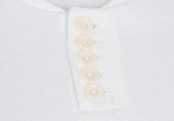 Yohji Yamamoto POUR HOMME Cotton Henley Cut Sew White Size M